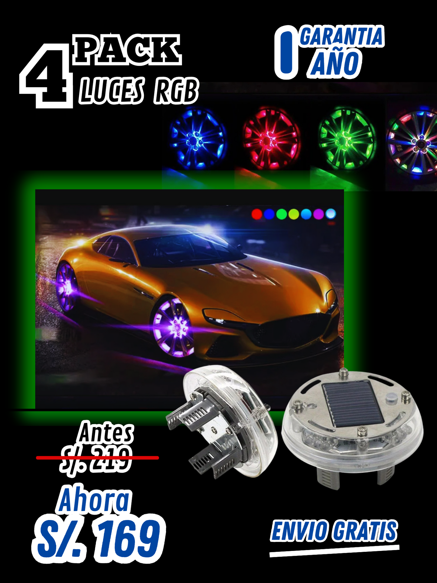LUCES RGB CON PANEL SOLAR
