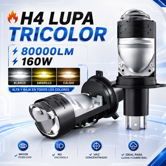 Foco lupa H4 / tricolor