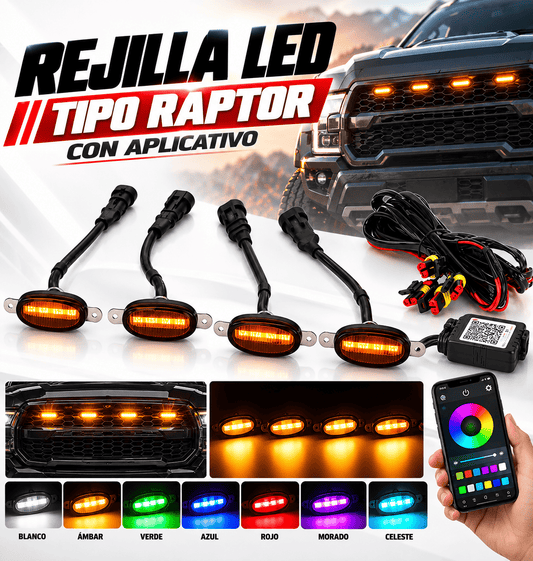 Rejilla led tipo Raptor/ c/ Aplicativo