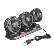 VENTILADOR TRIPLE USB PARA AUTO/ Gira 180° y 360°